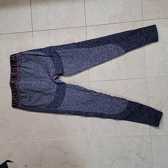 Gymshark High Waisted Flex Women's Leggings, Navy/Purple Marl, Size Medium - Picture 6 of 8